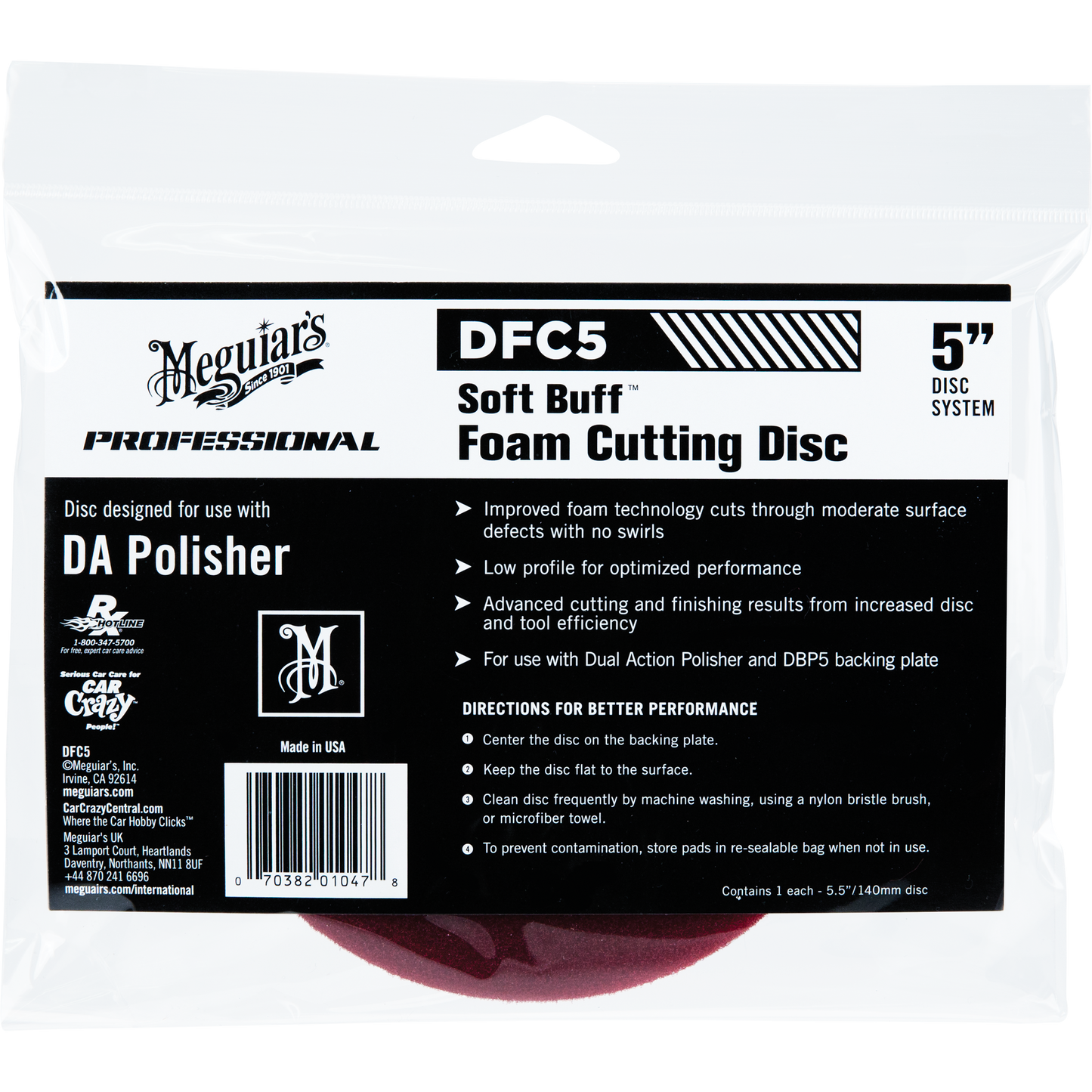Meguiar's foam cutting disc pad 5"