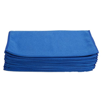 Waffle Weave Microfiber, Blue 16 x 24