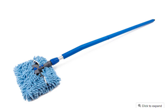 Autofiber [Mitt on a Stick PRO] Adjustable Wash Tool with 61" Angled Pole