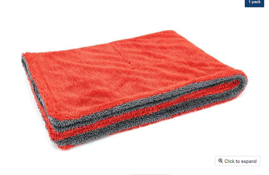 Autofiber Dreadnought - Microfiber Car Drying Towel (20 in. x 30 in., 1100gsm) RED/GRAY - 1 pack