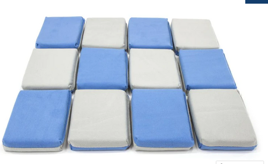 [Saver Applicator Smooth] Microfiber Suede Applicator Sponge with Plastic Barrier - Blue & Gray - 12 pack
