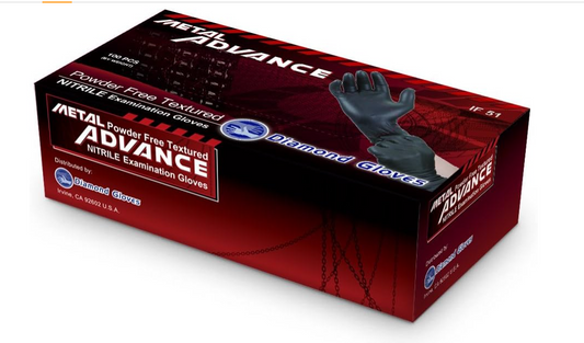 Large Diamond Gloves Metal Advance IF51 Nitrile Exam Gloves