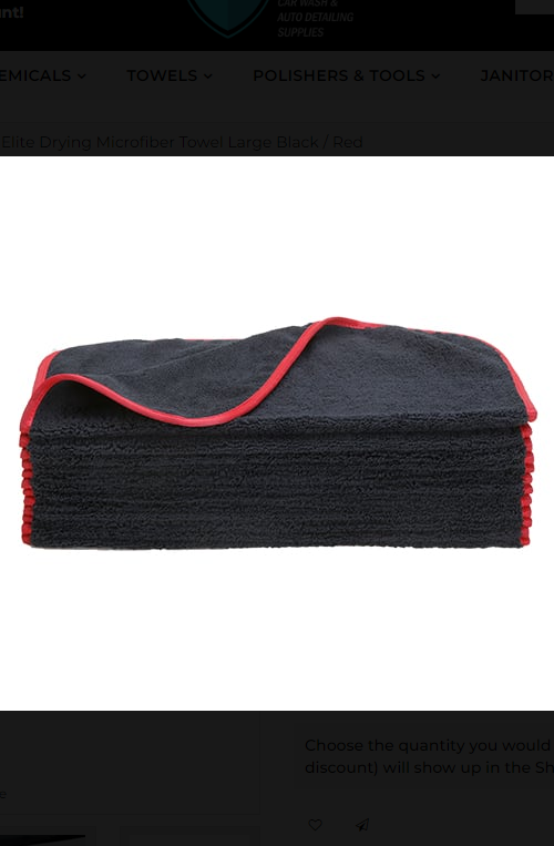 16x24 Microfiber (Blk with Red Trim)