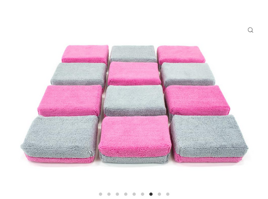 Autofiber Thick Saver Applicator Terry Microfiber Coating Applicator Sponge with Plastic Barrier - 12 pack