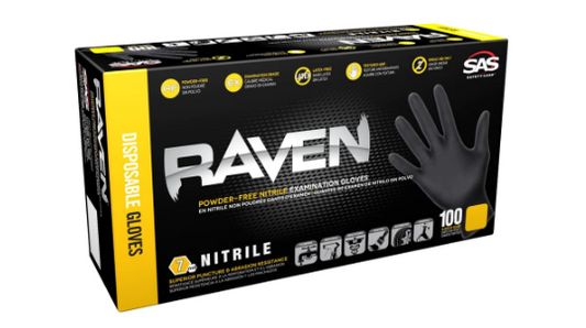 Raven Nitrile Gloves  (Large) 100 pcs. [7Mil]