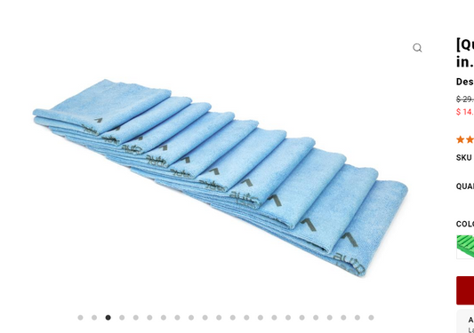 Autofiber [Quadrant Wipe] Microfiber Coating Leveling Towel (16 in. x 16 in., 390 gsm) - 10 pack