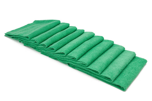 10 PACK[Utility 300] All-Purpose Edgeless Microfiber Towel (16 in x 16 in., 300 gsm) (GREEN)